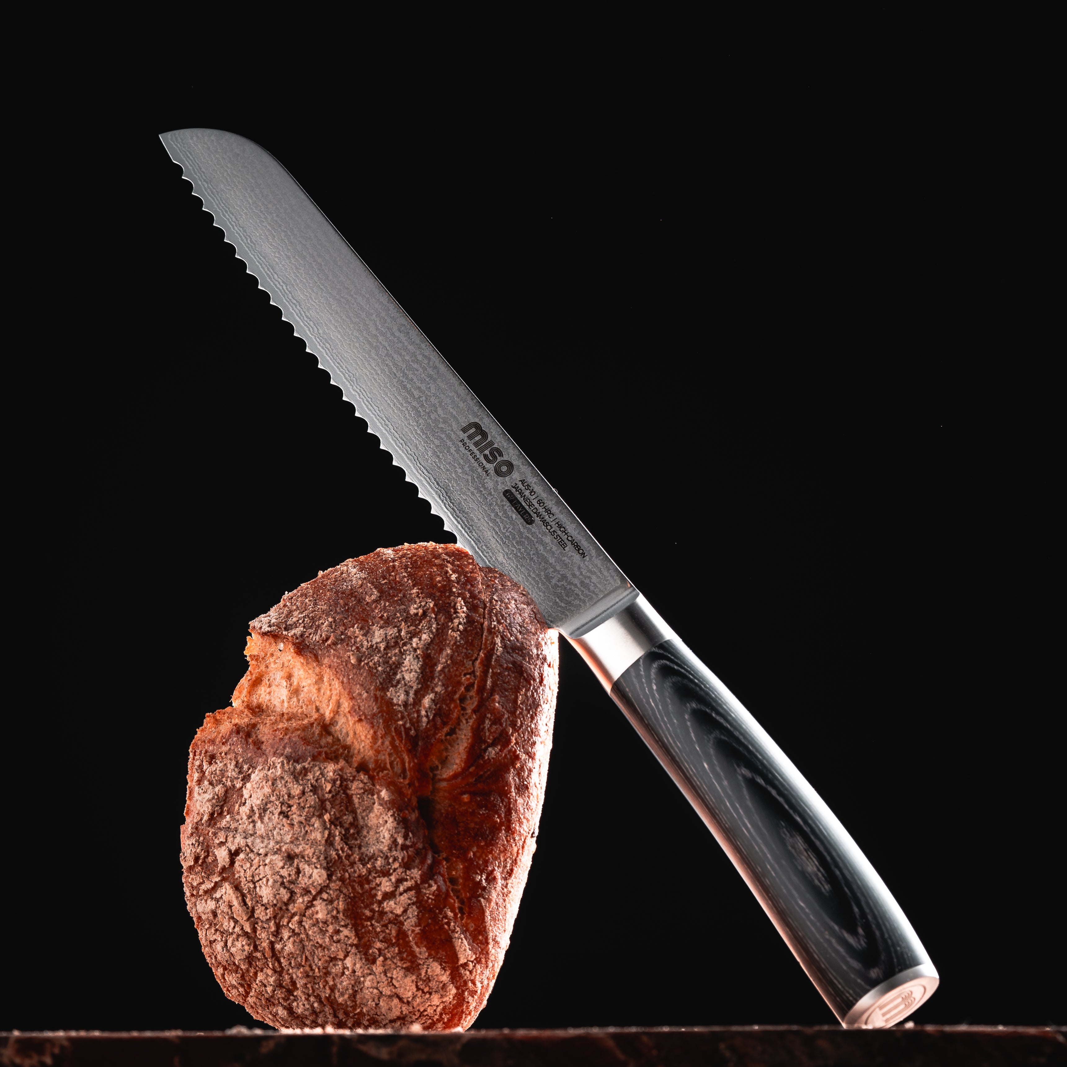 Miso Cookware - Damaskus Professional Brødkniv - 20 cm / 8"